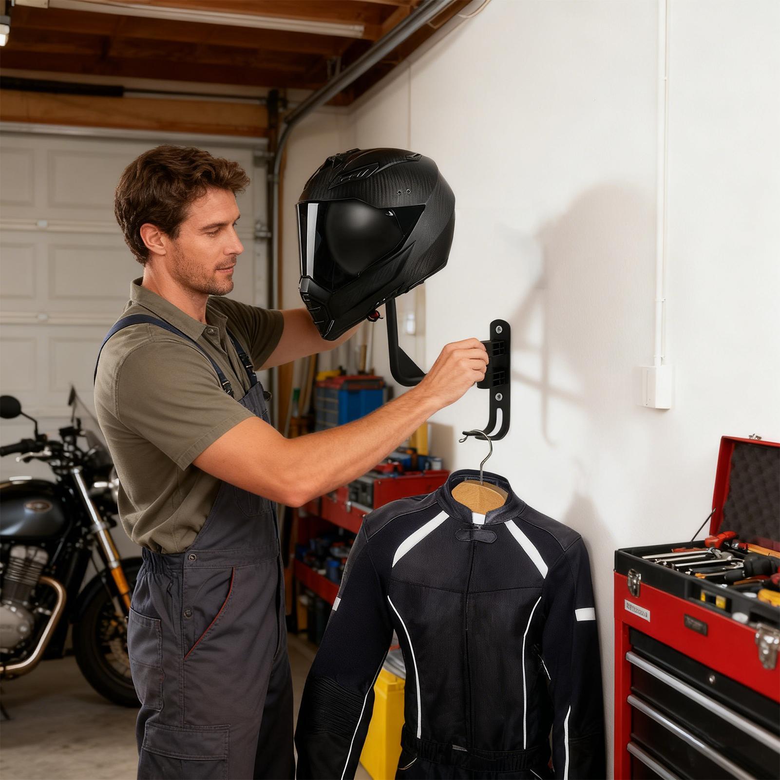 Rak Helm Sepeda Motor Terpasan - Motorcycle Gear Rack ulasan dan harga