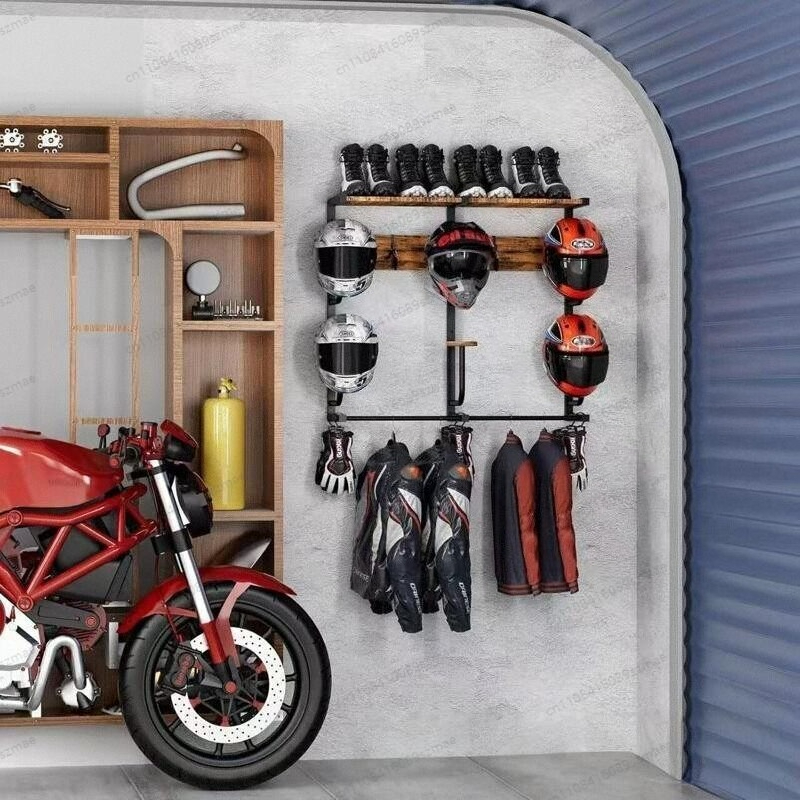 Rak helm yang dipasang di dind - Motorcycle Gear Garage Storage ulasan dan harga