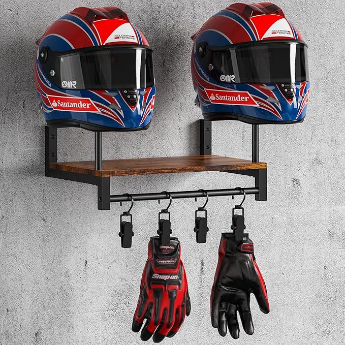 Rak Penyimpanan Helm Kayu untu - Motorcycle Gear Garage Storage ulasan dan harga